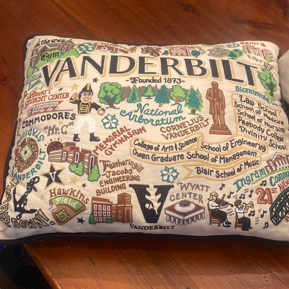Vanderbilt embroidered pillow